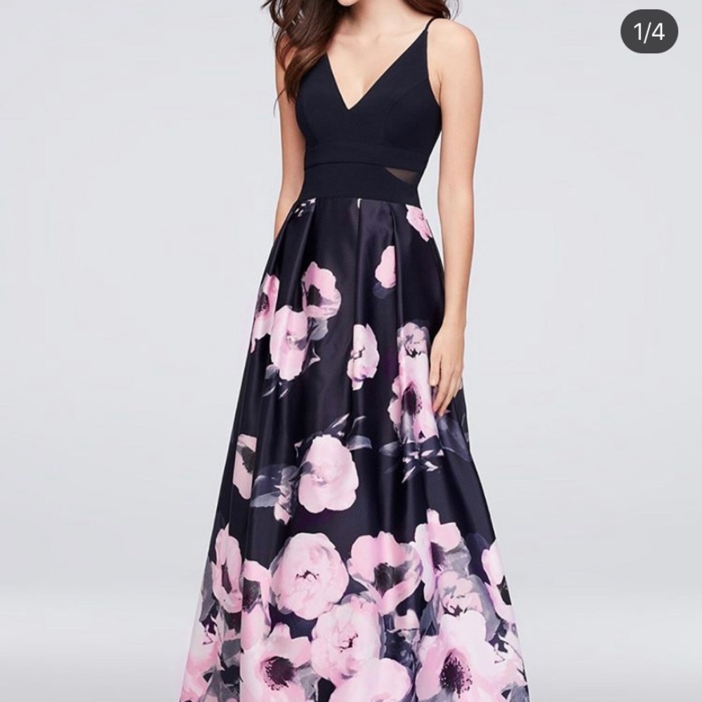 David’s bridal lilac floral prom dress